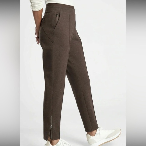 Athleta Venice Heathered Pintuck Pants Dark Brown XXS Q2 - Picture 1 of 14